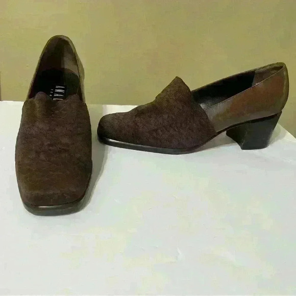 Vintage Amalfi Women’s Shoes Heels Brown Slip On Italy Leather Size 6B Formal - Picture 7 of 11